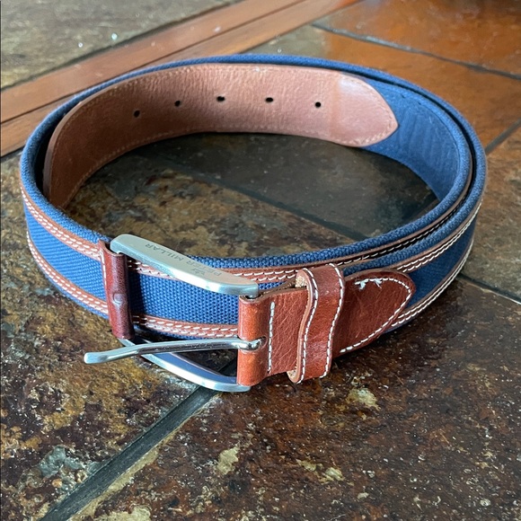 Peter Millar Brown and Blue Leather Belt - Picture 1 of 3